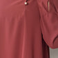 Pearl Side Button-Up Abaya Maroon