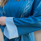 Two Piece Open Front Abaya Royal Blue