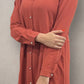 Pearl Button Down Tunic - Dusty Rose