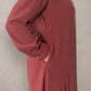 Pearl Side Button-Up Abaya Maroon