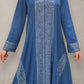 Rhinestone Abaya - Blue