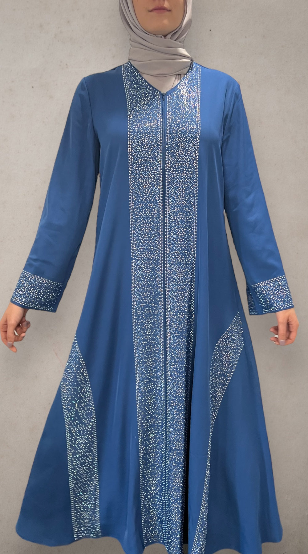 Rhinestone Abaya - Blue