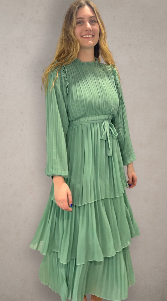 Three Tier dress- Fern Green