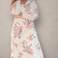 Floral Dress - Pink on White