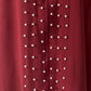 Front Zipper Pearl Abaya Maroon