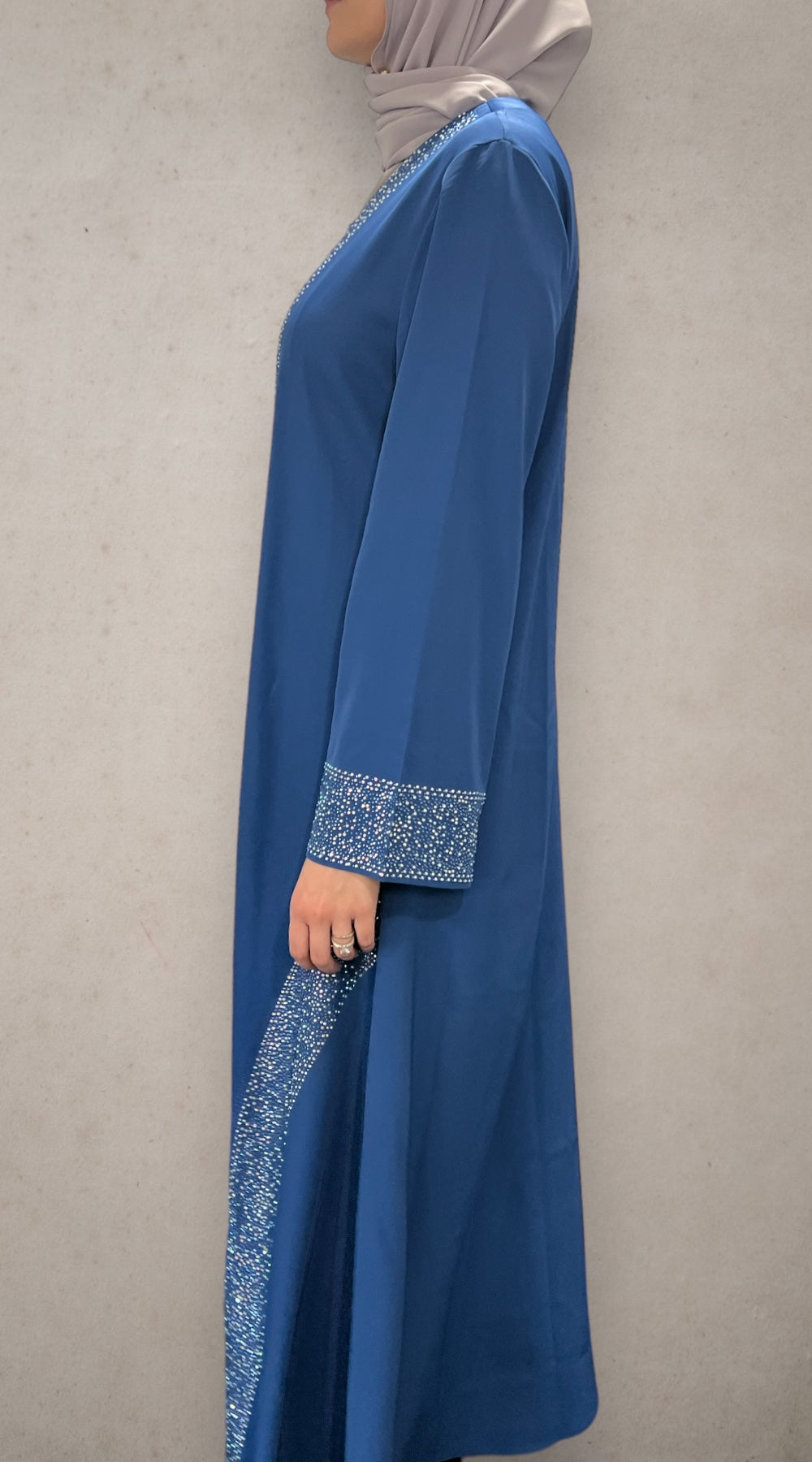 Rhinestone Abaya - Blue