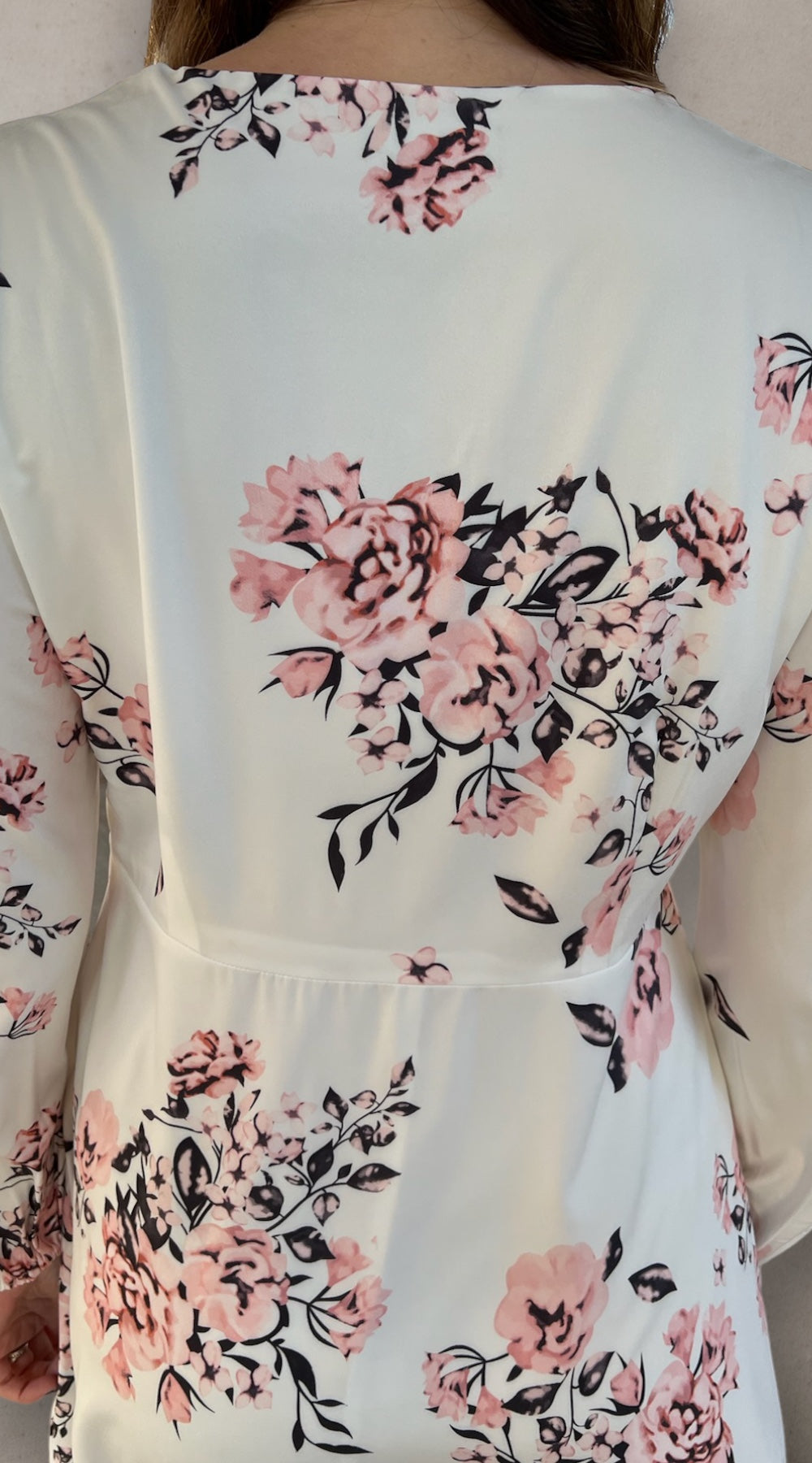 Floral Dress - Pink on White