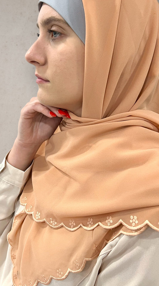 Square Chiffon Hijab - Blush Beige