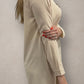 Pearl Button Down Tunic - Beige