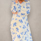 Floral Dress - Blue on White