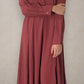 Pearl Side Button-Up Abaya Maroon