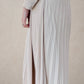 Button Down Pleated Dress - Beige